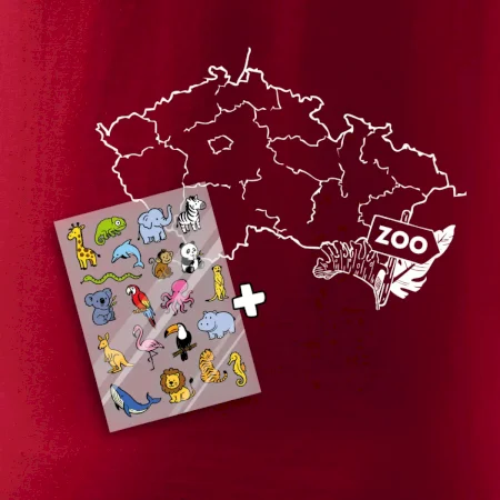 Tričko s mapou + ZOO nažehlovačky