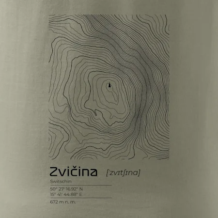 Zvičina - vrstevnice v obdélníku