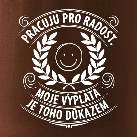 Pracuju pro radost. moje výplata je toho důkazem