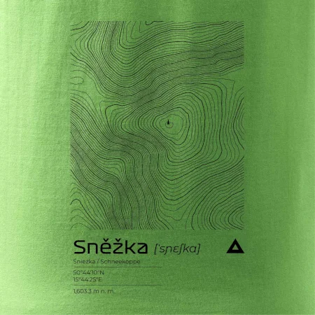 Sněžka - vrstevnice v obdélníku