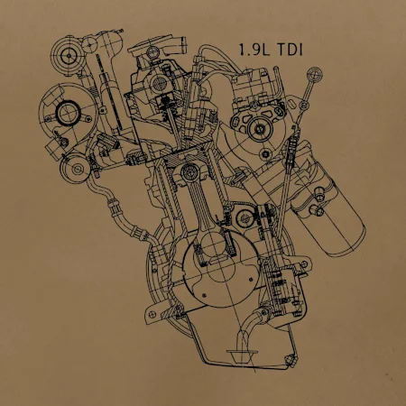 Motor Škoda/ VW 1.9L  TDI z boku