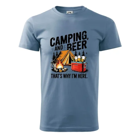 Černý nápis nápis Camping and beer