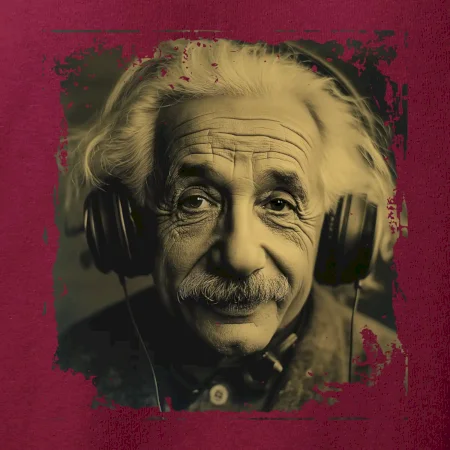 Albert se sluchátky