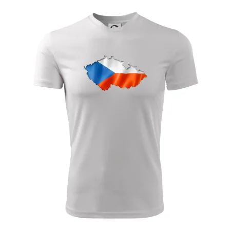 Česká vlajka v obrysu republiky
