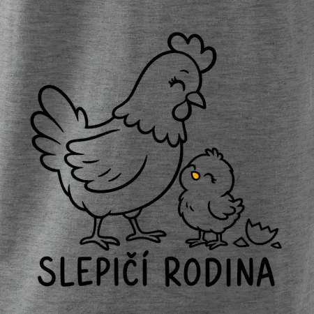 Slepičí rodina s kuřátkem
