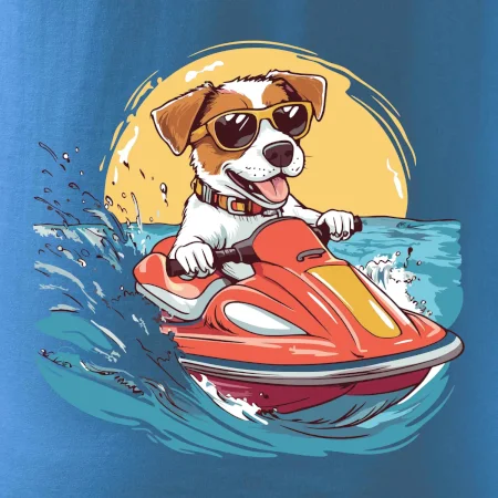 Jack russell teriér na vodním skútru