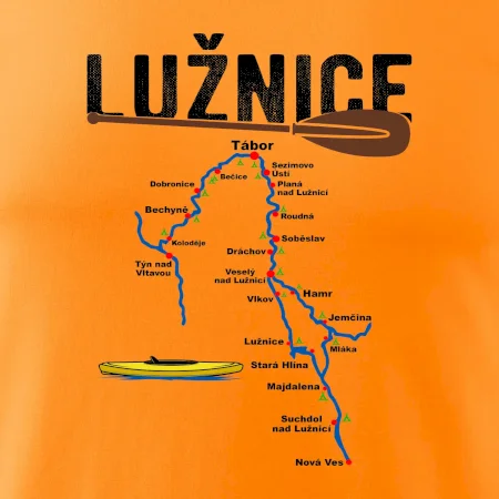 Mapa řeky Lužnice