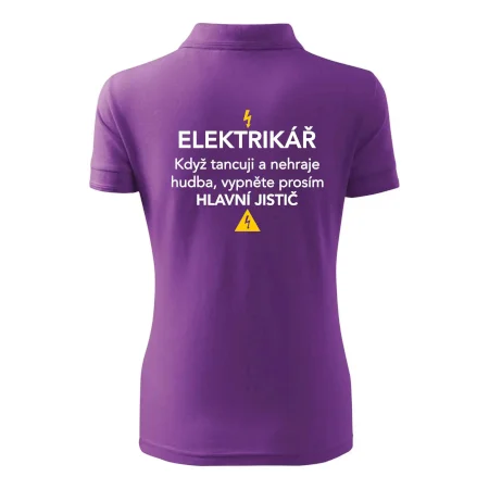 Elektrikář - hlavní jistič - Nápis na zádech