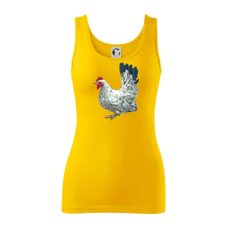 Slepice kreslená bílá