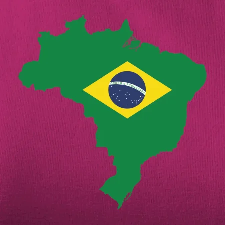 Brazílie vlajka v mapě