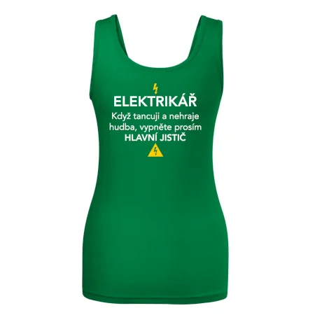 Elektrikář - hlavní jistič - Nápis na zádech