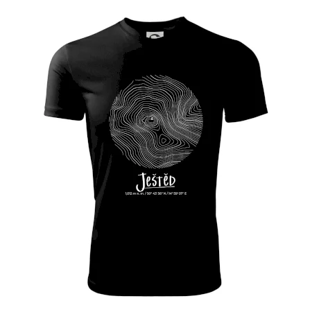Ještěd - vrstevnice v kruhu