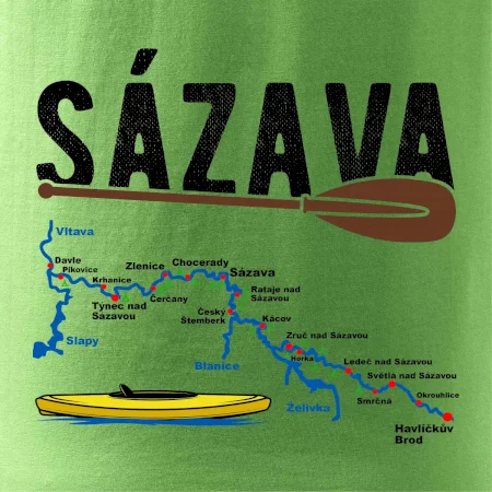 Mapa řeky Sázavy