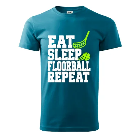 Eat Sleep Floorball Repeat - zelená hokejka