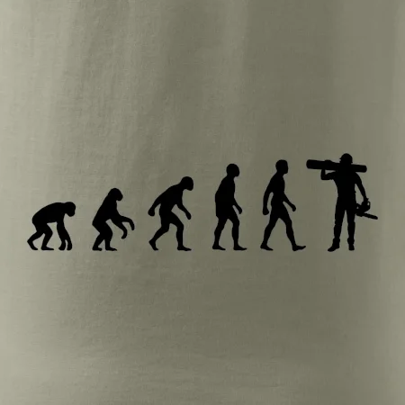 Evoluce dřevorubec - pila a kmen