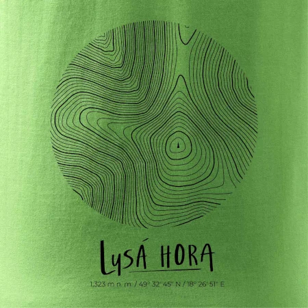 Lysá hora - vrstevnice v kruhu