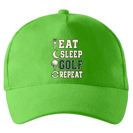 Eat sleep golf repeat typografie