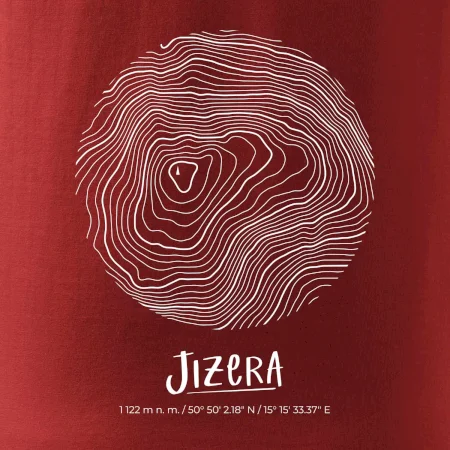 Jizera - vrstevnice v kruhu