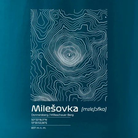 Milešovka - vrstevnice v obdélníku
