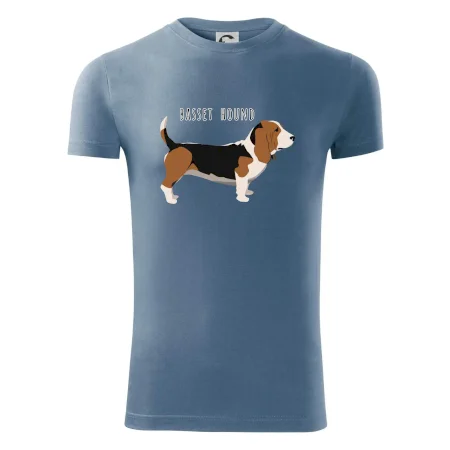 Basset hound pes s nápisem