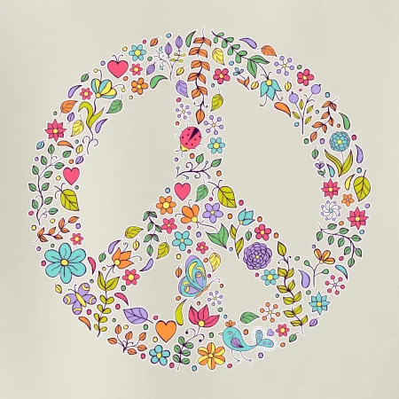 Peace symbol lístečky