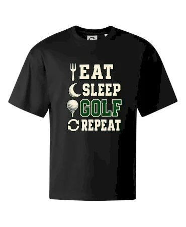 Eat sleep golf repeat typografie