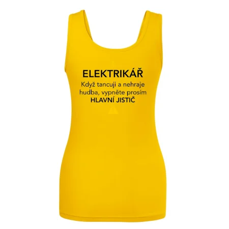 Elektrikář - hlavní jistič - Nápis na zádech