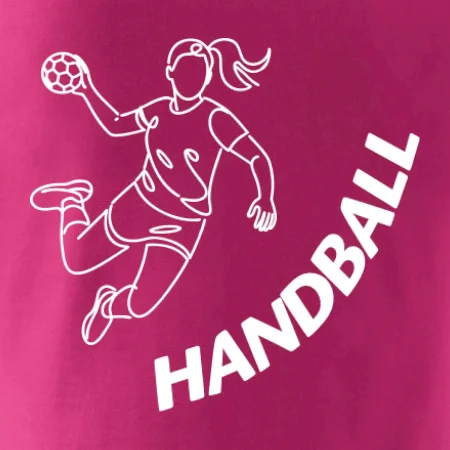 Handball nápis šikmo  - holka