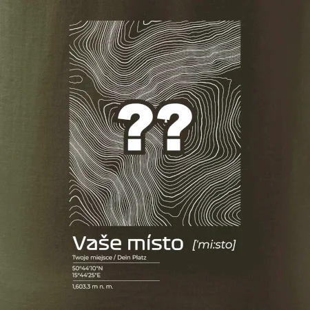 Vaše místo - vrstevnice v obdélníku