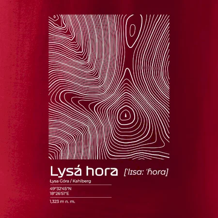 Lysá hora - vrstevnice v obdélníku