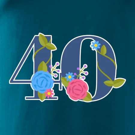Květinové číslo kreslené - 40