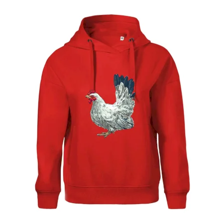 Slepice kreslená bílá