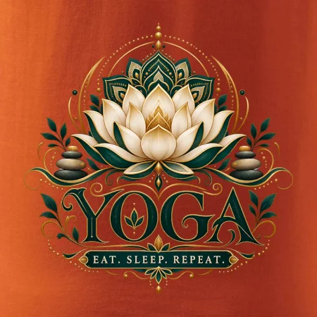 Jógový lotos a mandala eat sleep repeat