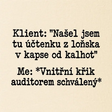 Klient a vnitřní auditorský křik