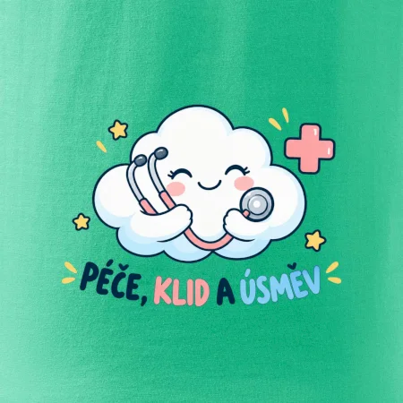 Péče klid a úsměv - veselý obláček se stetoskopem