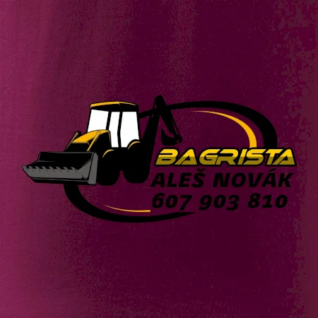 Bagrista v kruhu - vlastní nápis