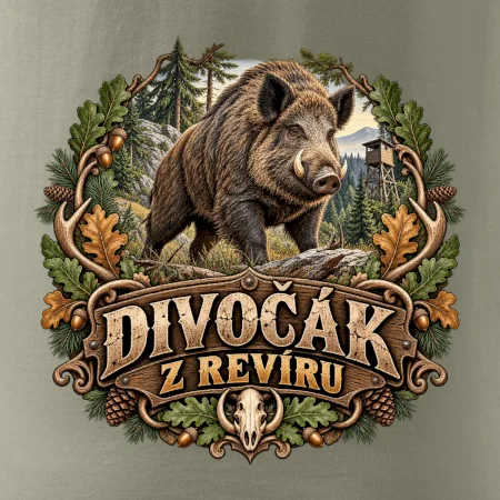 Divočák z revíru myslivecký lesní motiv