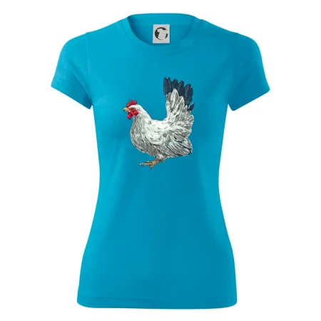 Slepice kreslená bílá