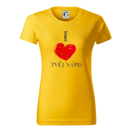 I love malované srdce - vlastní nápis
