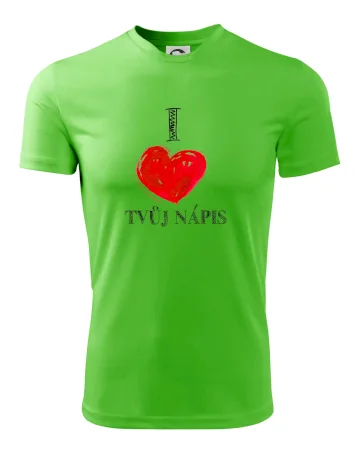 I love malované srdce - vlastní nápis