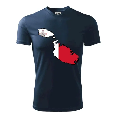 Mapa Malta s vlajkou