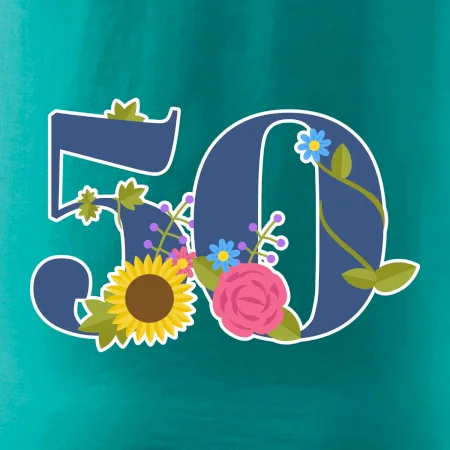 Květinové číslo kreslené - 50