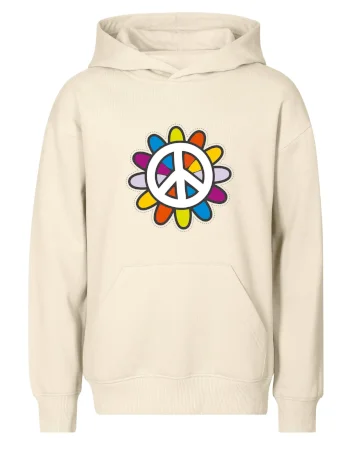 Peace symbol s kreslenou květinou