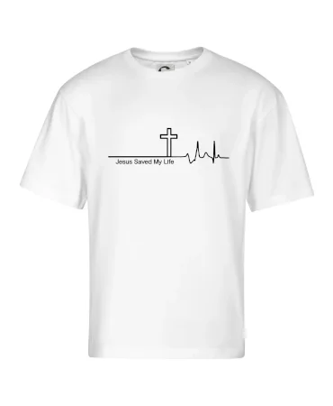 Jesus Saved My Life kříž ekg