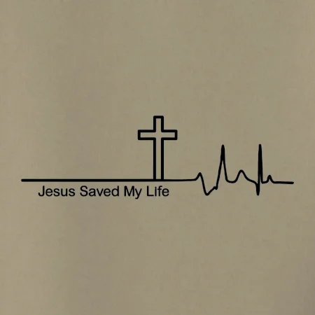 Jesus Saved My Life kříž ekg