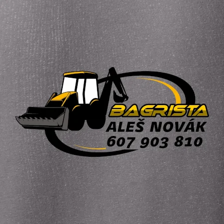 Bagrista v kruhu - vlastní nápis