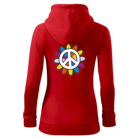 Peace symbol s kreslenou květinou