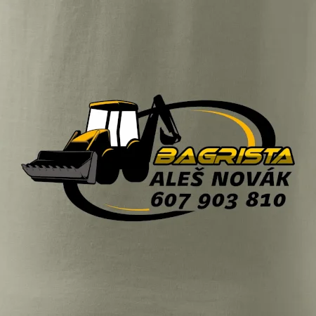 Bagrista v kruhu - vlastní nápis