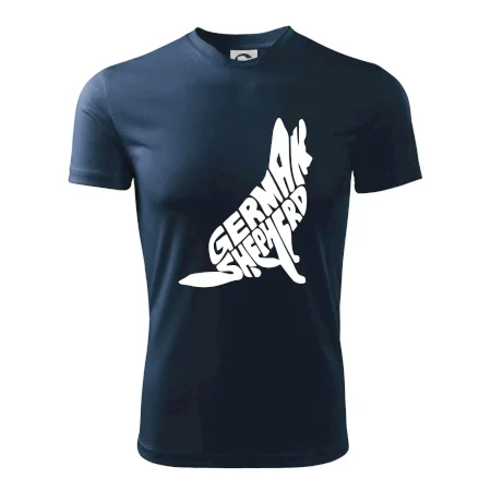 Německý ovčák sedící napis