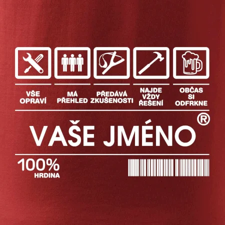Vaše jméno - čárový kód